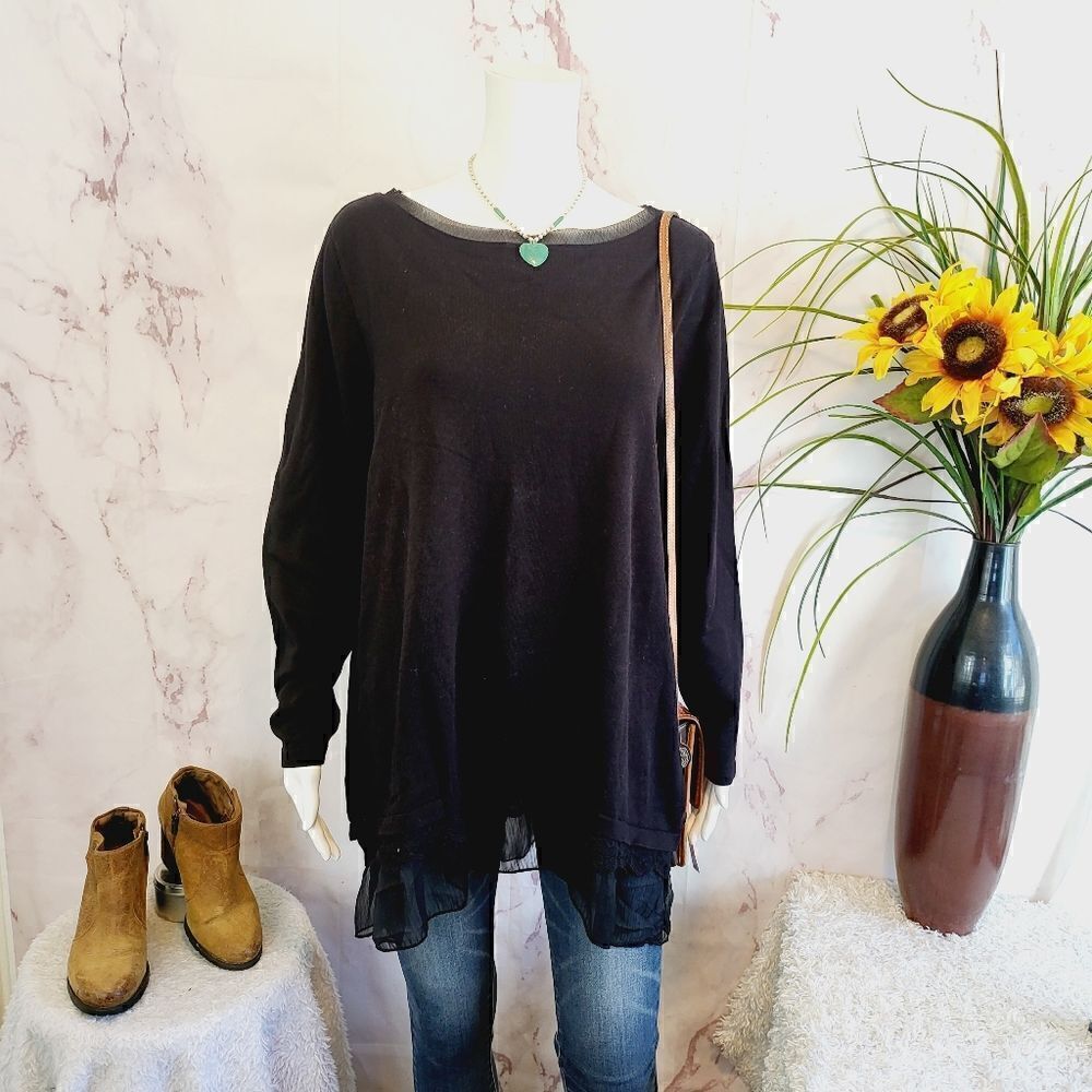 New Style & Co cotton blend black pullover sweater